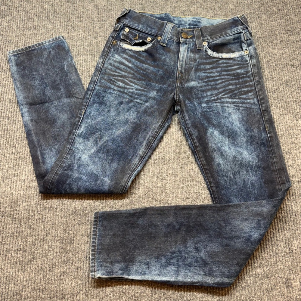 True Religion Geno Jeans Mens 29x33 Relaxed Slim Flap Pocket Cloud Wash Denim